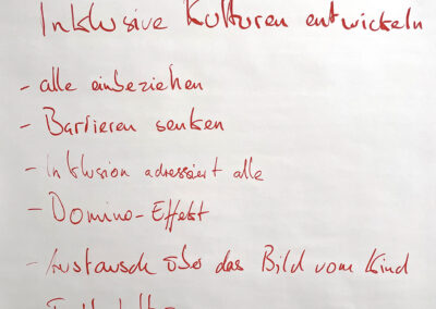 Gemeinsame Inklusionsverständnisse und Inklusive Kultur entwickeln und stärken